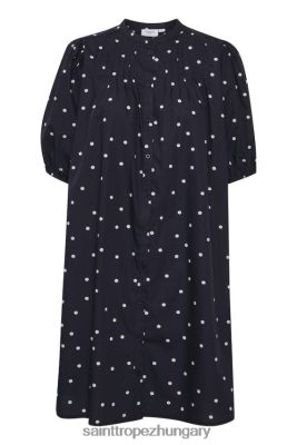 Budapest Saint Tropez | Saint Tropez easz ruha LP266D284 kék mély virágos pötty nők