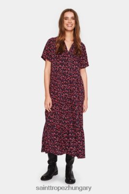 Budapest Saint Tropez | Saint Tropez edasz ruha LP266D72 éjszakai égbolt naiv virág nők