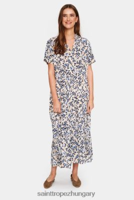 Budapest Saint Tropez | Saint Tropez edasz ruha LP266D74 krémes háztáji virágos nők