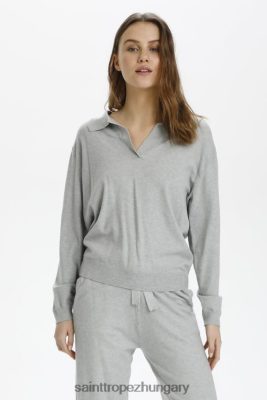 Budapest Saint Tropez | Saint Tropez edithasz pulóver LP266D1032 kikötői ködmelange nők