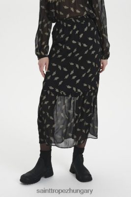 Budapest Saint Tropez | Saint Tropez jamiisz szoknya LP266D1360 fekete tollak nők