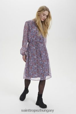 Budapest Saint Tropez | Saint Tropez jantisz ruha LP266D210 éjszakai égbolt paisley rózsák nők
