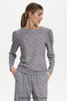 Budapest Saint Tropez | Saint Tropez katinkasz blúz LP266D684 kék köd márványbőr nők