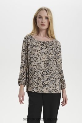 Budapest Saint Tropez | Saint Tropez kishasz blúz LP266D636 oxford tan decept dot nők