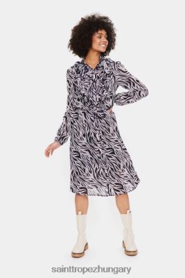 Budapest Saint Tropez | Saint Tropez lillysz ruha LP266D104 levendula aura zebra nők