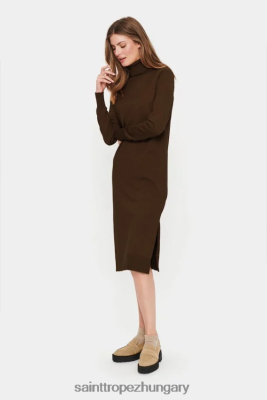 Budapest Saint Tropez | Saint Tropez milasz tekercs nyakú hosszú ruha LP266D292 nercmelange nők