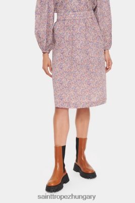 Budapest Saint Tropez | Saint Tropez nolasz szoknya LP266D1364 világos mahagóni puha virágok nők