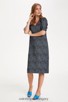 Saint Tropez Hungary | Saint Tropez floriesz jersey ruha LP266D355 kék mélyvirágmánia nők