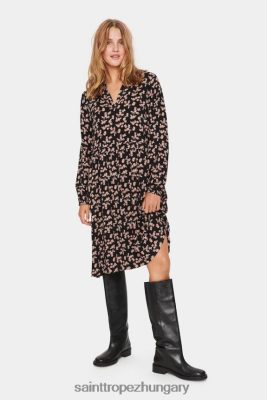 Saint Tropez Hungary | Saint Tropez ilgasz ruha LP266D165 fekete kis festői virágos nők