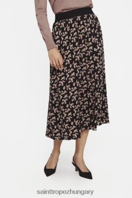 Saint Tropez Hungary | Saint Tropez ilgasz szoknya LP266D1347 fekete kis festői virágos nők