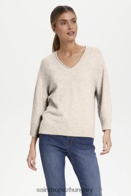 Saint Tropez Hungary | Saint Tropez kokosz pulóver LP266D1021 creme melange nők