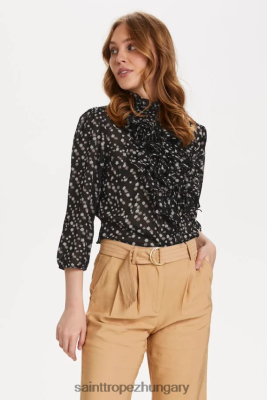 Saint Tropez Hungary | Saint Tropez lillysz 3/4-es ing LP266D557 fekete csillag nők