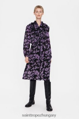 Saint Tropez Hungary | Saint Tropez lillysz ruha LP266D375 fekete b. aranyvirág nők