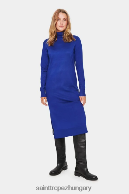 Saint Tropez Hungary | Saint Tropez milasz tekercs nyakú hosszú ruha LP266D289 szörf kék nők