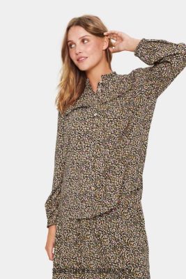 Saint Tropez Hungary | Saint Tropez ofiasz ing LP266D457 fekete ditsy kert nők