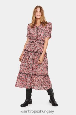 Saint Tropez Hungary | Saint Tropez oleasz ruha LP266D133 fekete velencei paisley nők