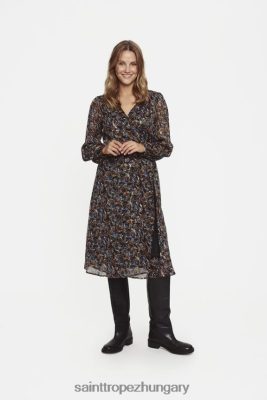 Saint Tropez Hungary | Saint Tropez rinasz ruha LP266D171 fekete b. erdei virágos nők