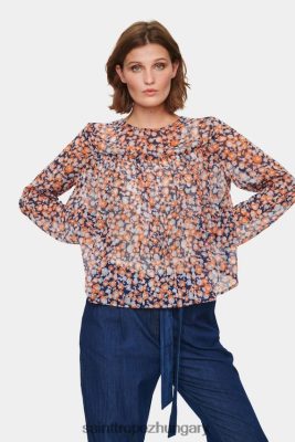 Saint Tropez Hungary | Saint Tropez salvasz blúz LP266D623 középkori kék vízi virágok nők