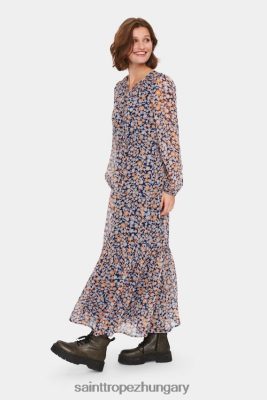 Saint Tropez Hungary | Saint Tropez salvasz ruha LP266D161 középkori kék vízi virágok nők